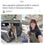 Gali būti 3 žmonės, sraigtasparnis ir tekstas „પર।.| પરा Karo apsuptyje užgimusi meile ir vestuvés Kyjive: Hasty ir Žemynos istorija f 858 58 leva Kuraityté, LRT.lt 2025 7.20 14:27 Hasty Žemyna Bliumenzonaité Httpaaaoemien Asmeninio archyvo nuotr.“ vaizdas