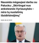 Gali būti 1 asmuo ir tekstas „Nauseda mégaujasi darbu su Palucku: „Skirtingai nuo ankstesnes Vyriausybes- nera ty nuolatiniy išsidirbinéjimy&quot; 2025-05-22 19:51“ vaizdas