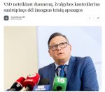 Gali būti 1 asmuo, žinių skyrius ir tekstas „JS VSD neteikiant duomeny, žvalgybos kontrolierius susirupinęs del žmogaus teisiy apsaugos Juraté Skeryté, BNS 2025.07.29 0:24 m 15 WITO“ vaizdas