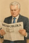 Tai gali būti iliustracija (1 asmuo ir tekstas „RESPUBLIKA“)