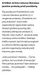 Gali būti ‎tekstas „‎Lietuvos liberalaus Kritiškai vertina jaunimo protestą prieš prezidentą Šią savaitę prie Prezidentüros vyks Lietuvos liberalaus jaunimo (ل٦٦) rengiamas protestas „Prezidente, kur jusy stuburas?&quot;, kurio metu organizatoriai ragina šalies vadovą išsakyti griežtesnę poziciją delj skandalus ¡klimpusio premjero G. Palucko. Savo ruožtu F. Jansonas tokią iniciatyvą vertina kritiškai. Pataréjas leidžia suprasti, kad iniciatyvą rengianti su Lietuvos liberaly sajunga susijusi jaunimo organizacija neturety kelti kelti klausimy apie moralę. „Koks jaunimas? Liberalus... Čia tos partijos, kuri yra teista už korupciją? Šitos partijos jaunimas? Apie stuburą ir moralę... Jus juokaujate&quot;, -kalbéjo pataréjas.‎“‎ vaizdas