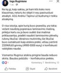 May be an image of 1 person and text that says 'Inga Ruginiene 1 val. Na ką gi, kaip sakiau, jei kam kils koks nors klausimas, neturiu ko slépti ir esu pasiruošusi atsakyti. Ačiü Andriui Tapinui už budrumą ir teikiu atsakymą. O visa istorija, apie kurią buvo pranešta, yra tokia: vežant naudotą popieriaus laminavimo mašiną, pirkéjui kartu su ja buvo sudeti šiai mašinai priklausantys, pradeti naudoti laminavimo pleveliy rulony likučiai. Ukrainos muitininky šie likučiai buvo sutraktuoti kaip atskira prekè, veliau jvertinti 235969,65 griviny (4900-5000 eury) ir konfiskuoti valstybes naudai. Vismantui Ruginiui atskira pinigine bauda nebuvo skirta. Baudos pobudis- konfiskuotos prekes. 1 Patinka Komentary: 7 Bendrinimy: 12 Siysti Bendrinti'